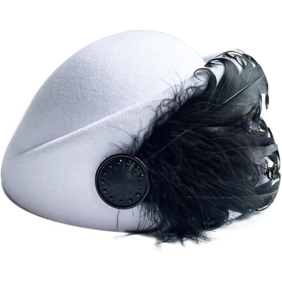 Women Wool Cap Stewardess Pillbox Hat Vintage Fascinator Base Church